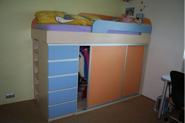 Detská izba 2 - detail posteľ + úložný priestor 2